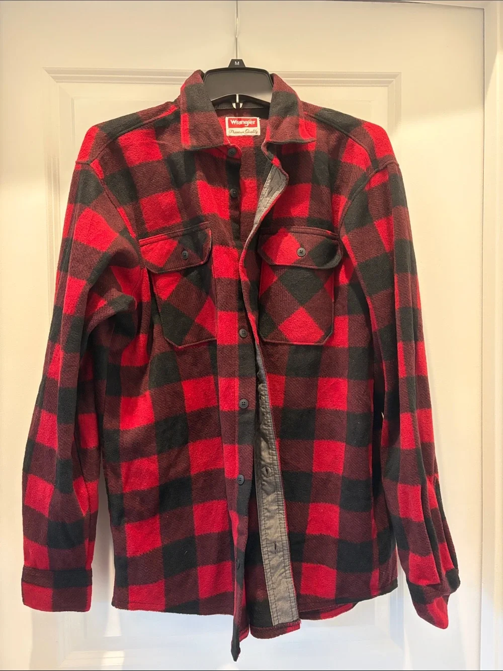 Wrangler Red and Black Plaid Lightweight Shirt Jacket